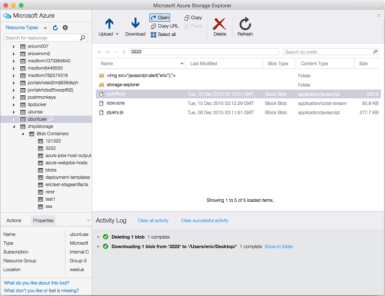 microsoft azure storage explorer download for mac